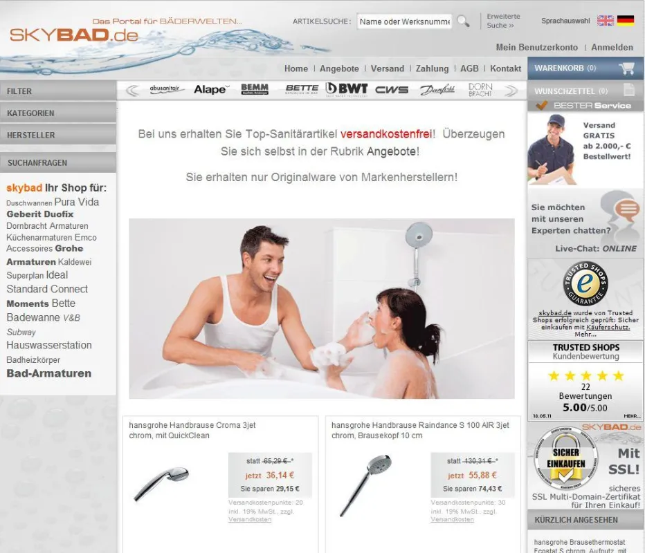 Badezimmer von Skybad