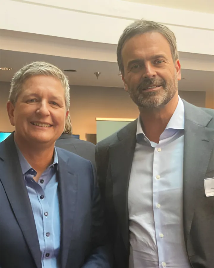 Claudia Plattner (Präsidentin BSI) mit Markus Stinner (Cybersecurity Experte microCAT)