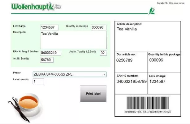 Bild: Etikettendruck über das Internet vereinfacht die Lieferantenanbindung