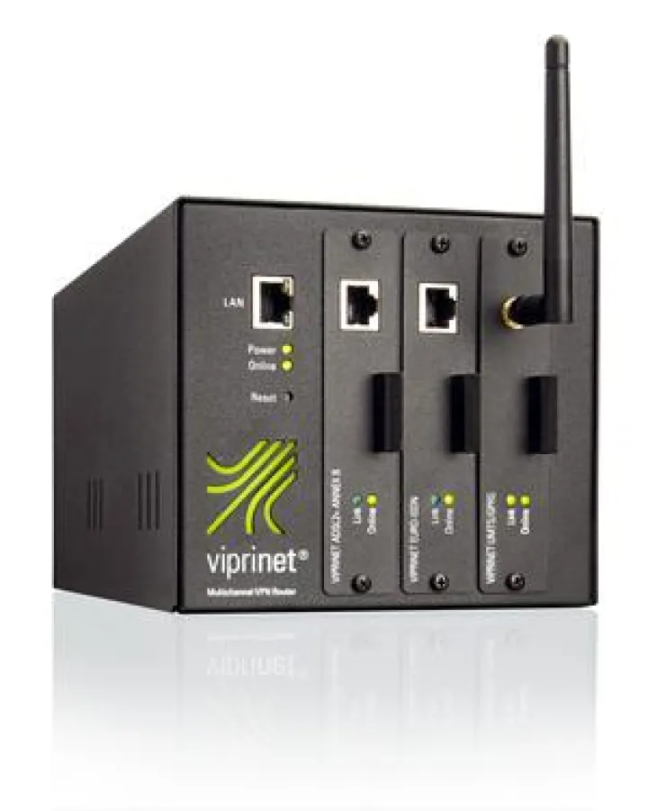 Der Multichannel VPN Router 300 von Viprinet bündelt bis zu 3 WAN Links zu einer ausfallsicheren Anbindung