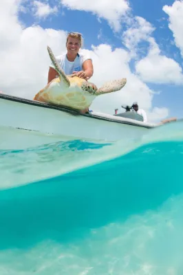 Bild: Adoptivkinder aus dem Meer: Amanyara schützt Schildkröten und forstet in der Riff-Reha Korallen auf