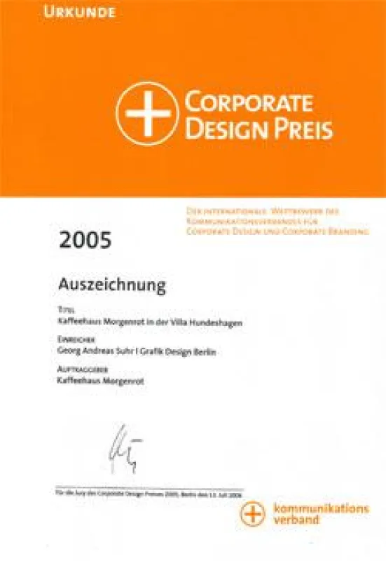 Auszeichnung »Corprate Design Preis« vom Deutschen Kommunikationsverband