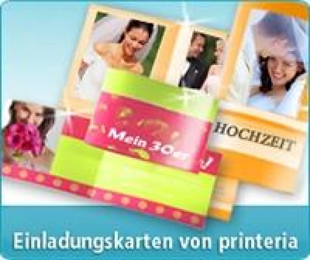 Persönliche Einladungskarten selbst gestalten auf www.printeria.de