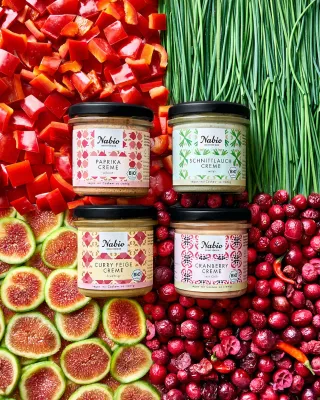 Bild: Bio-vegane Alternative zu Frischkäse: Das cremige Streichquartett von Nabio