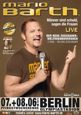 Bild: Der neue Weltrekordversuch: Mario Barth im Berliner Olympiastadion am 7. & 8. Juni 2014