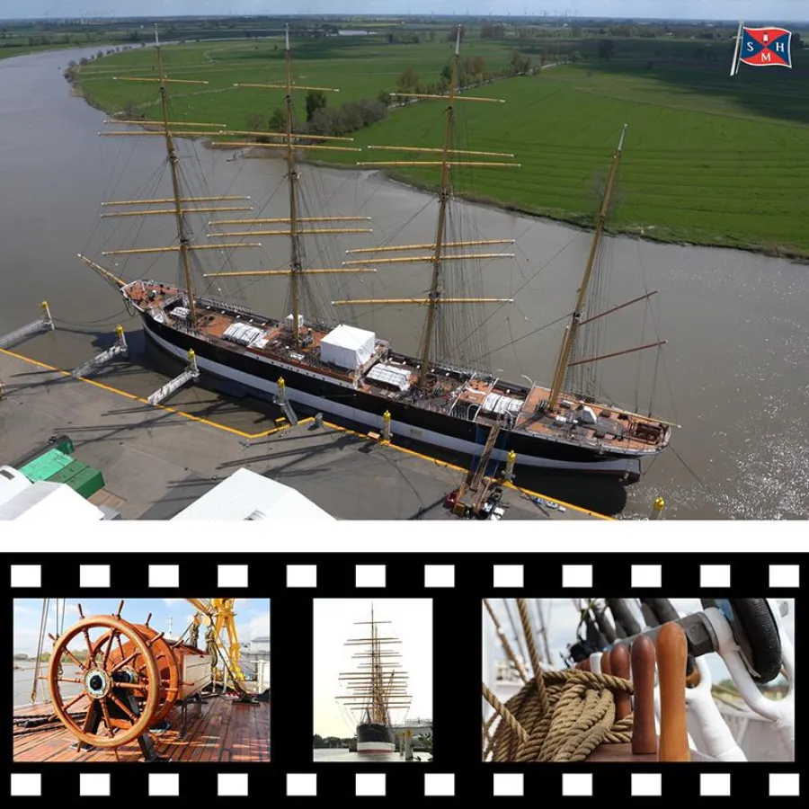 Viermastbark PEKING in Wewelsfleth. Copyright: Stiftung Hamburg Maritim