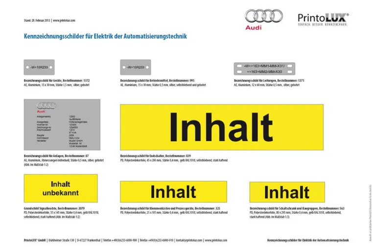 Bild: Auch Audi sucht den Fortschritt in der Kennzeichnungstechnik: