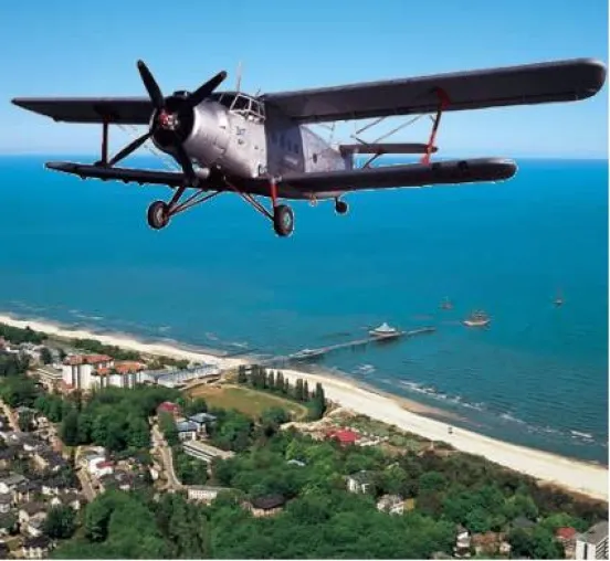 Flugverbindung Berlin-Usedom mit der Antonow AN-2 ab € 58,- Bild: Flugverbindung Berlin-Usedom mit der Antonow AN-2 ab € 58,-
