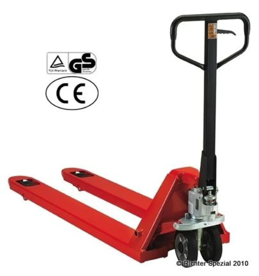 Palettenhubwagen Gabellänge 2000 mm mit CE-Zeichen, TÜV/GS geprüft von Richter Spezial