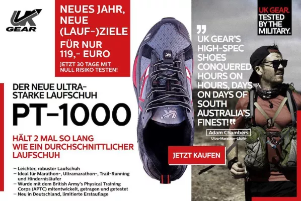 Bild: Halten mehr als 1.000 Meilen: Hochleistungs-Sportschuhe von UK Gear jetzt auch in Deutschland erhältlich