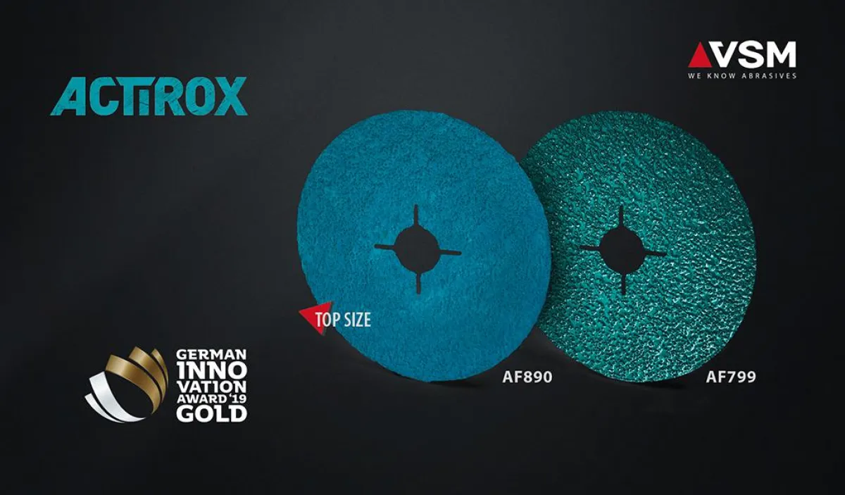 Die ACTIROX Fiberscheiben AF799 und AF890 von VSM gewinnen den German Innovation Award 2019.