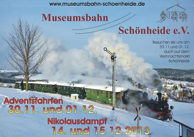 Bild: Museumsbahn Schönheide e.V. - Dampfwolken über Schönheide