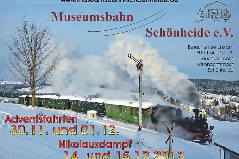 Bild: Museumsbahn Schönheide e.V. - Dampfwolken über Schönheide
