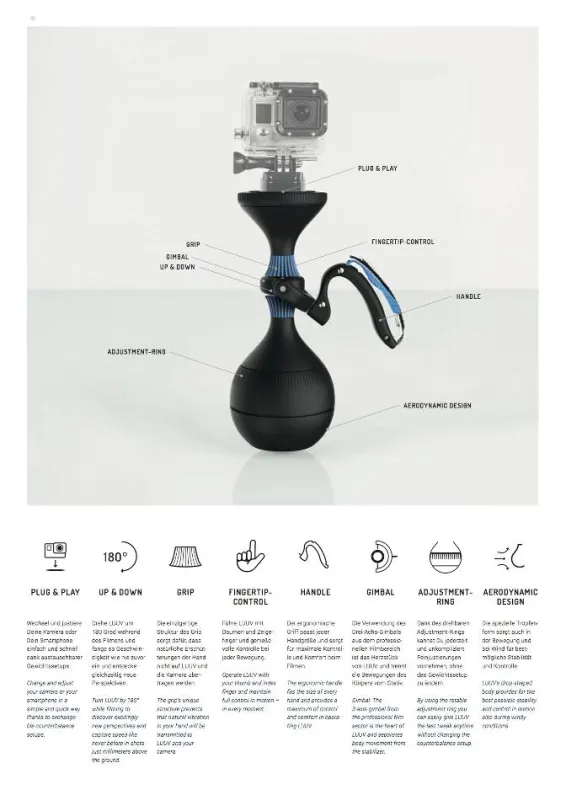 Das innovative Schwebestativ LUUV biete eine Vielzahl an neuen Features