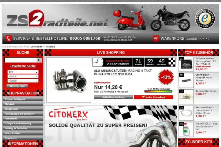 Bild: zweiradteile.net bietet Roller Tuning und Ersatzteile mit Mehrwert