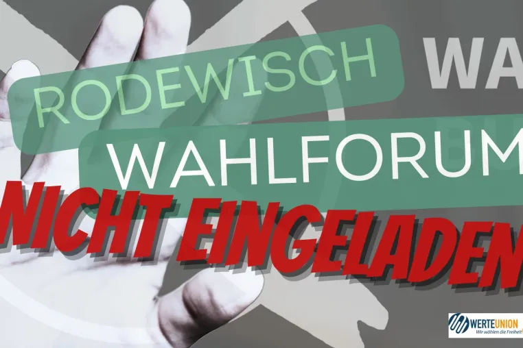 Wahlforum in Rodewisch: Eine verpasste Chance für den politischen Diskurs - WerteUnion nicht eingeladen Bild: Wahlforum in Rodewisch: Eine verpasste Chance für den politischen Diskurs - WerteUnion nicht eingeladen