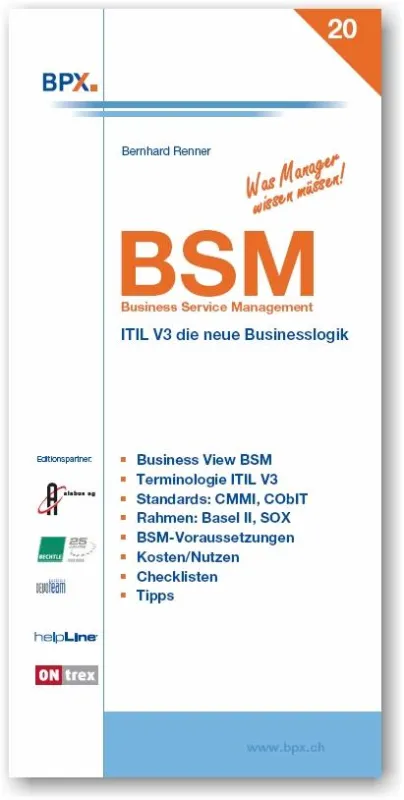 Neue Managementdisziplin: BSM Business Service Management (Buchcover)