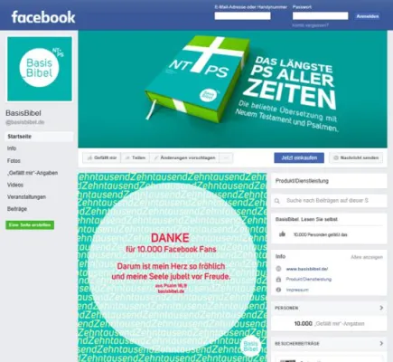 Bild: 10.000 Fans der BasisBibel auf Facebook