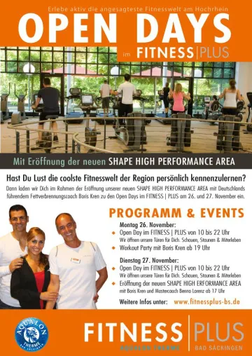 FITNESS | PLUS - Open Days am 26. und 27. November Bild: FITNESS | PLUS - Open Days am 26. und 27. November