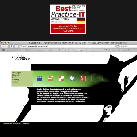 Studio Schiele ist für die BestPractice-IT Awards 2007 nominiert. Bild: Studio Schiele ist für die BestPractice-IT Awards 2007 nominiert.