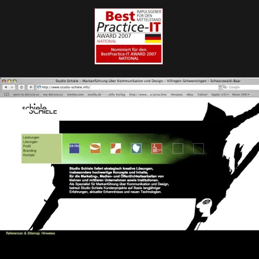 Bild: Studio Schiele ist für die BestPractice-IT Awards 2007 nominiert.
