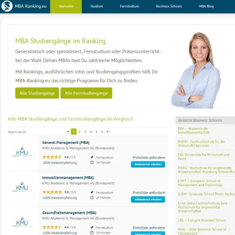Bild: MBA-Ranking.eu – Das passende MBA Studium suchen und finden