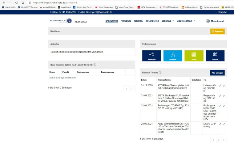 Bild: Zentrale Verwaltung aller Betriebsmittel und Geräte 