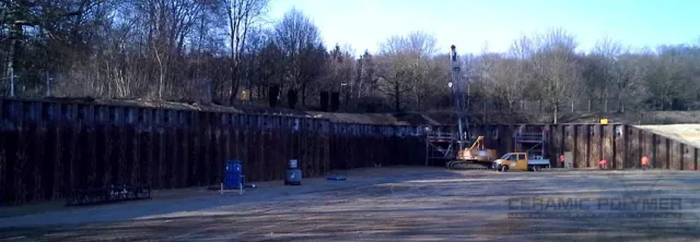 Ceramic Polymer: Beschichtung für großflächige Spundwand-Konstruktion Bild: Ceramic Polymer: Beschichtung für großflächige Spundwand-Konstruktion