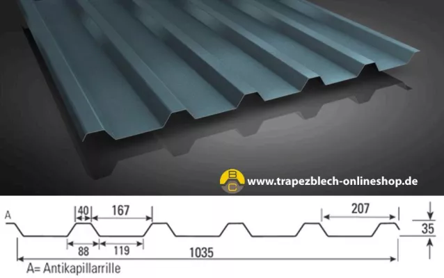 Bild: Trapezblech mit oder ohne Antitropf für das Carportdach?