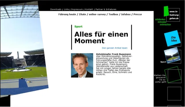 Bild: Volle Pulle kann mitunter falsch sein - Zehnkämpfer Frank Busemann spricht auf in-fuehrung-gehen.de über Motivationsquellen, Selbstverantwortung und den richtigen Wechsel zwischen Pause und Belastun