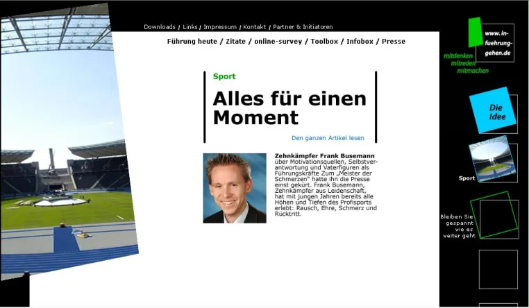 Bild: Volle Pulle kann mitunter falsch sein - Zehnkämpfer Frank Busemann spricht auf in-fuehrung-gehen.de über Motivationsquellen, Selbstverantwortung und den richtigen Wechsel zwischen Pause und Belastun