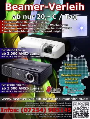 Bild: Beamer-Verleih in Oberhausen-Rheinhausen: günstige Preise + zahlreiche Infos auf der Webseite