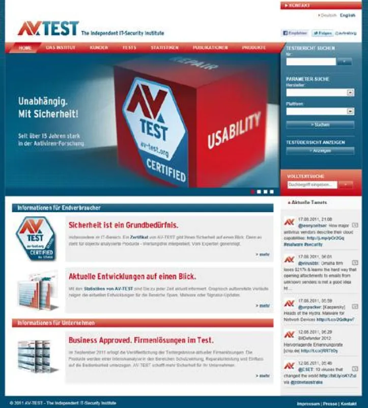 AV-TEST Institut präsentiert neues Informationsportal für IT-Security