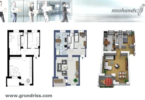 Bild: Neuzeichnung von Grundrissplänen