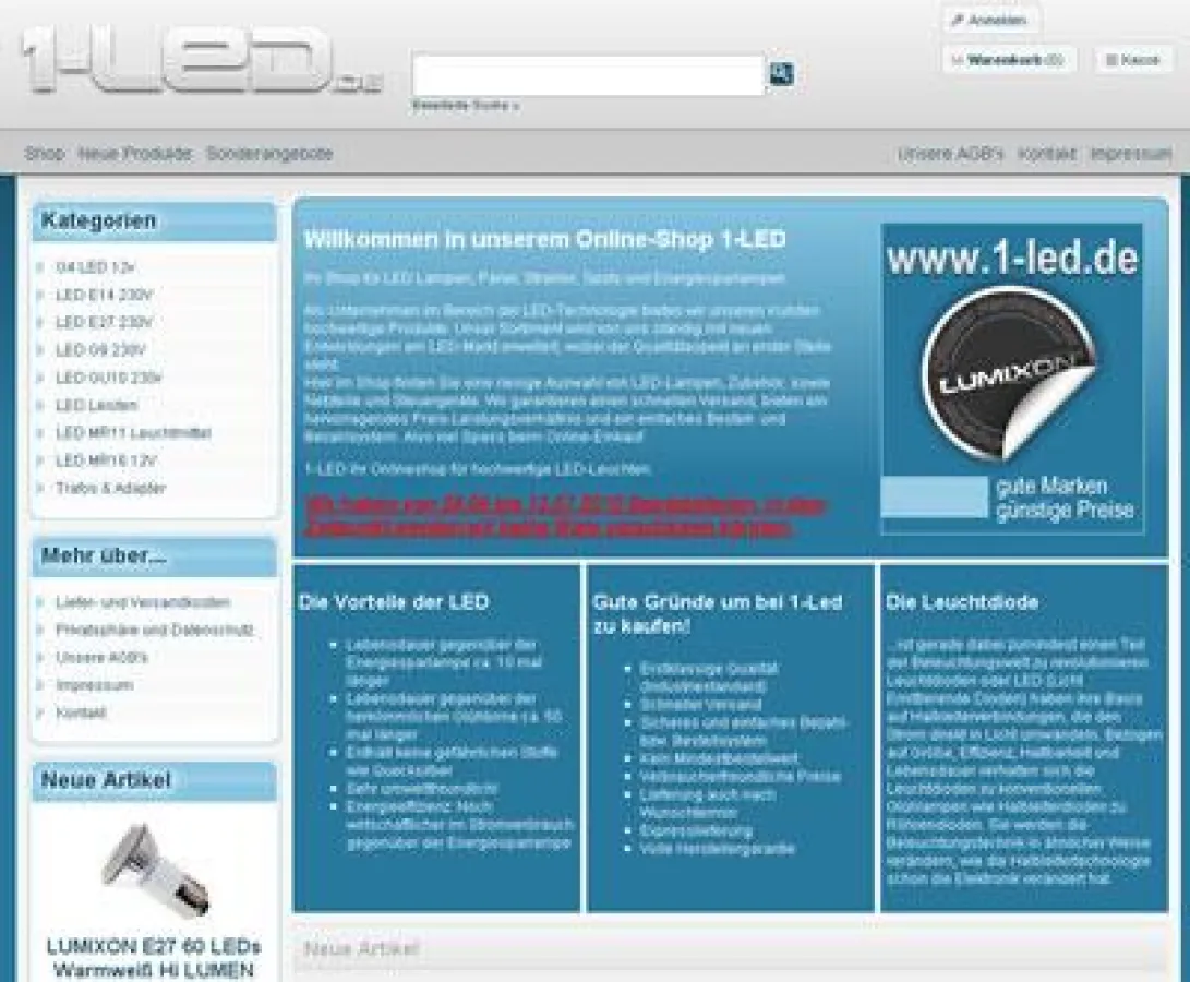 LED Lampen kauft man bei 1-led.de