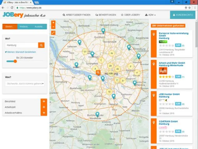 Bild: Job- und Arbeitgebersuche 4.o