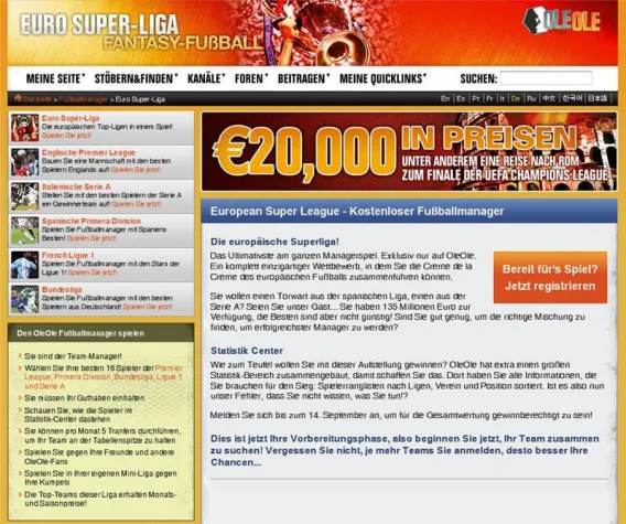 Bild: OleOle Integriert Fußballmanager-Spiel in Social Media Website