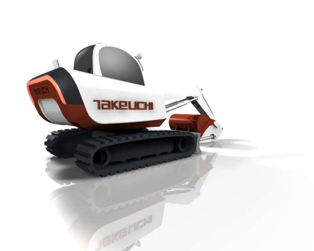Auch bei Investitionsgütern - hier ein von Dominic Schindler Creations gestalteter Bagger des japanischen Herstellers Takeuchi - gewinnt Design als Wettbewerbsfaktor immer mehr an Bedeutung.