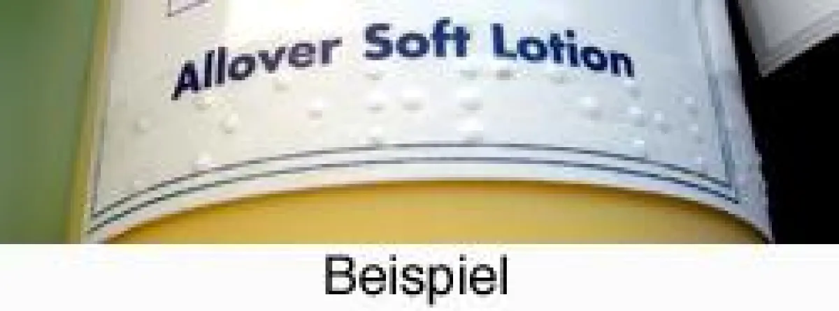 Braille-Schrift Kennzeichnung für Beauty und Wellness Naturkosemtik Natur Produkte