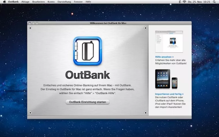 Bild: OutBank - Die Banking-App für den Mac