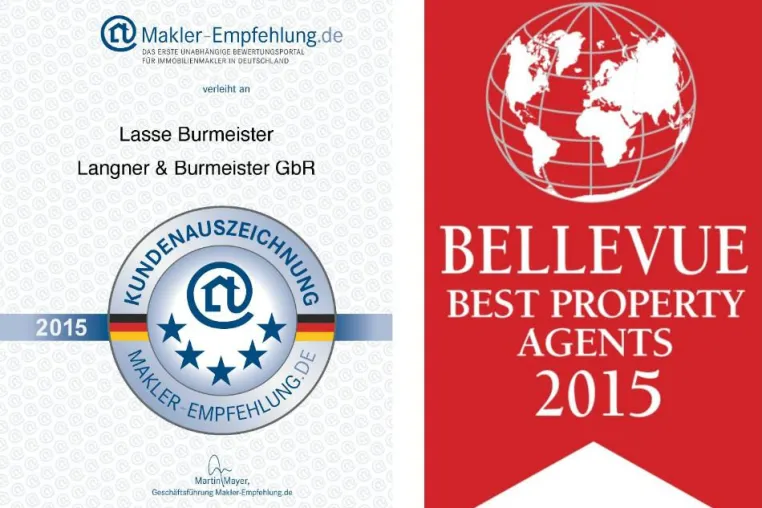 Langner & Burmeister Immobilien startet mit drei tollen Auszeichnungen in das Jahr 2015 Bild: Langner & Burmeister Immobilien startet mit drei tollen Auszeichnungen in das Jahr 2015