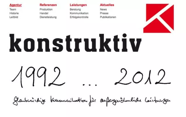 Bild: Relaunch der Website von Konstruktiv PR zum 20-jährigen Jubiläum