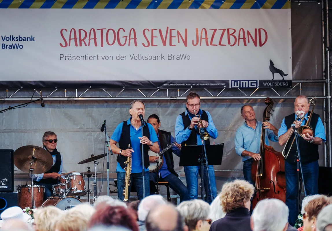 Saratoga Seven Jazzband bei Jazz & more 2018 (© WMG Wolfsburg, Foto: Janina Snatzke)