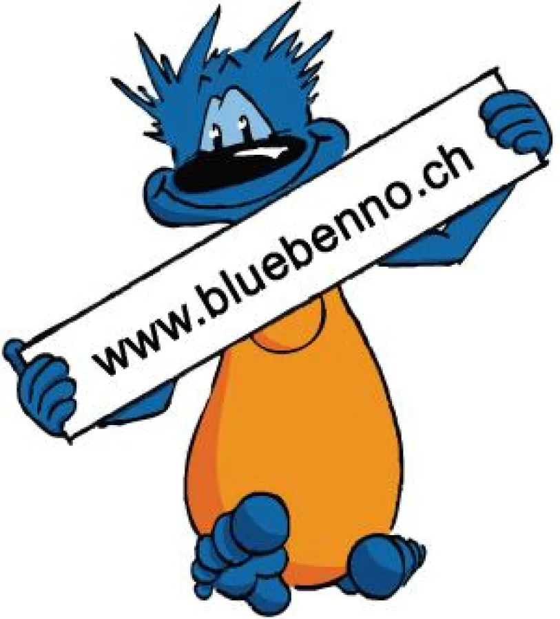Bluebenno, das Maskottchen der Plattform