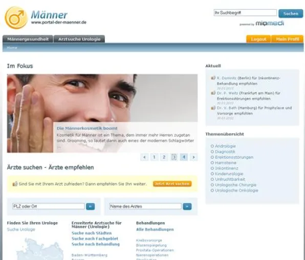 Bild: Neues Gesundheitsportal für Männer