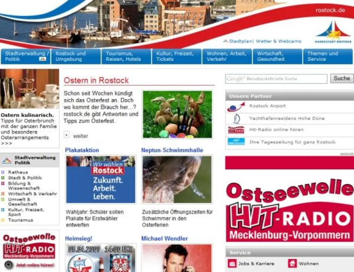 Neue Internetpräsenz von Rostock