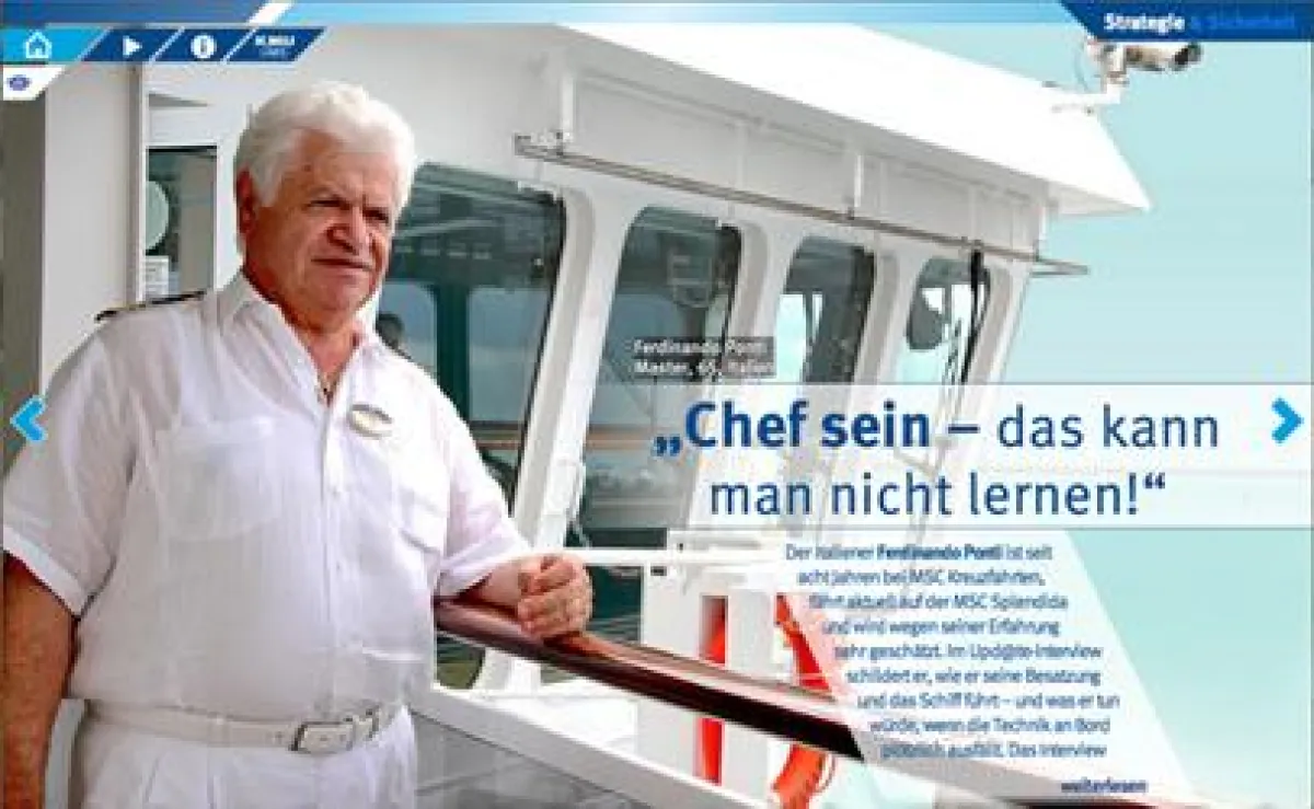 Master Ferdinando Ponti schildert im Upd@te-Interview, wie er seine Besatzung und das Schiff führt