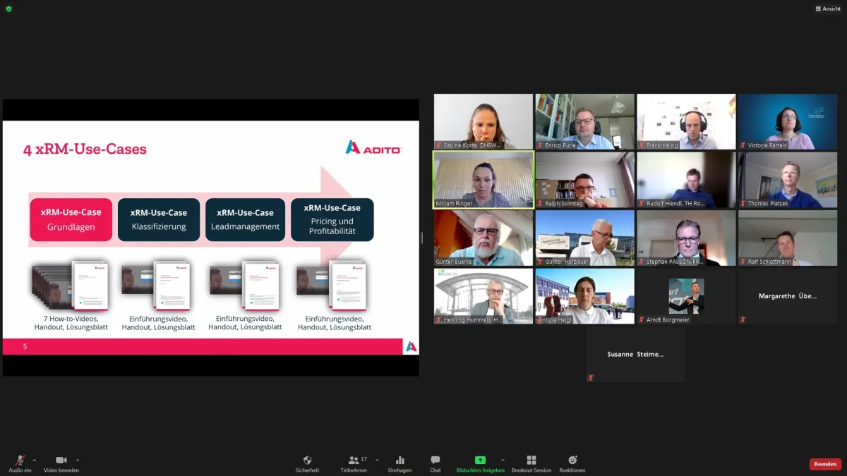 Teilnehmer der 12. Arbeitssitzung des AfM-Arbeitskreises “B2B-Marketing / Vertrieb“ am 23.04.2021 (© Prof. Dr. Enrico Purle)