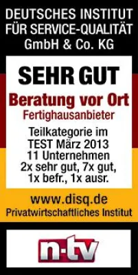 Bild: Nachrichtensender n-tv ließ Fertighausanbieter testen Ausgezeichnete Service-Qualität bei FingerHaus