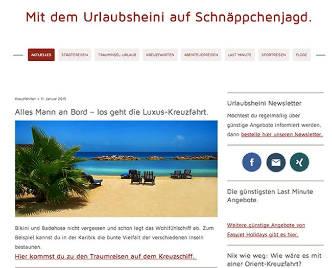 Screenshot www.urlaubsheini.de